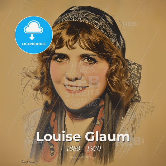 Louise Glaum, 1888 - 1970, American actress - A Woman With A Scarf On Her Head Print Template