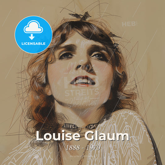 Louise Glaum, 1888 - 1970, American actress - A Woman With A Necklace Print Template