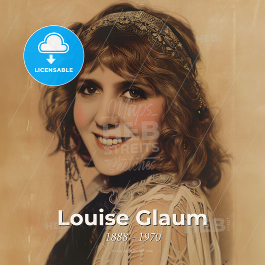 Louise Glaum, 1888 - 1970, American actress - A Woman Smiling At The Camera Print Template