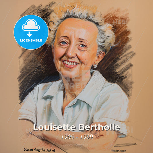 Louisette Bertholle, 1905 - 1999, French chef and cookbook author - A Woman With White Hair Smiling Print Template