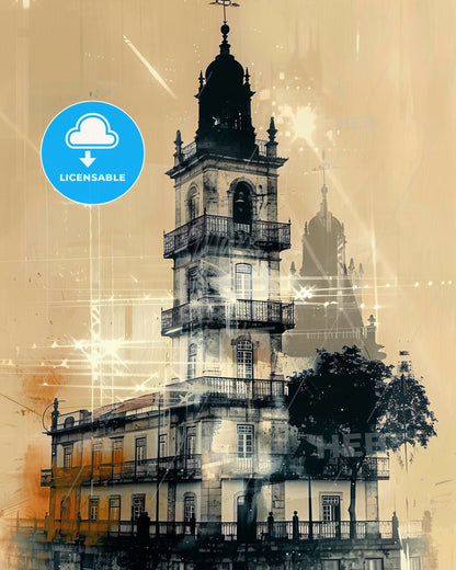 Loures: Unique Skyline and Local Flair Poster - A building with a tower