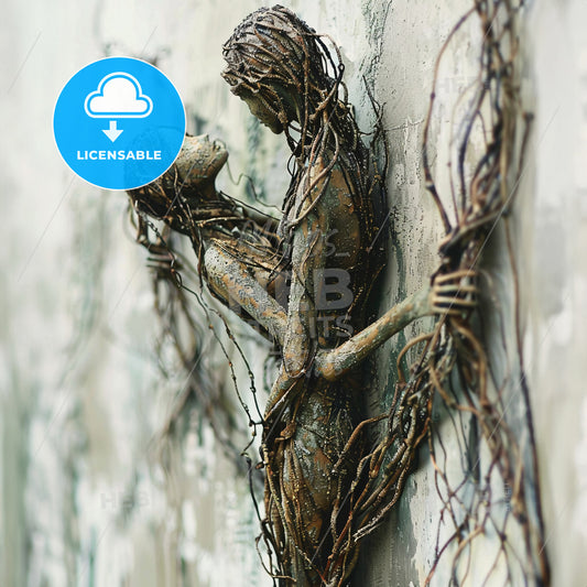 A Statue Of Two People Holding Hands