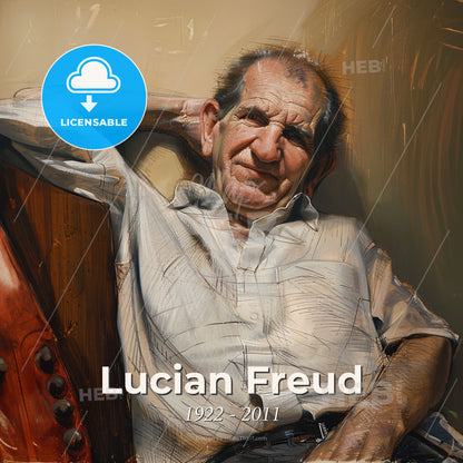 Lucian Freud, 1922 - 2011, British painter - A Man Sitting In A Chair Print Template