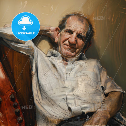 Lucian Freud, 1922 - 2011, British painter - A Man Sitting In A Chair