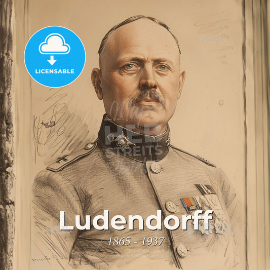 Ludendorff, 1865 - 1937, German General - A Man In A Military Uniform Print Template