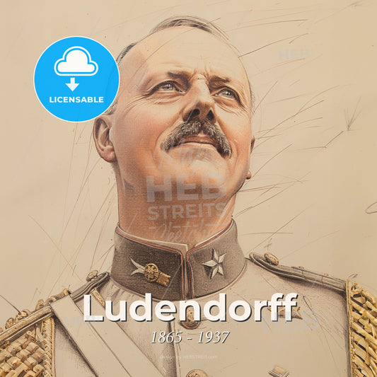 Ludendorff, 1865 - 1937, German General - A Man In Military Uniform Looking Up Print Template