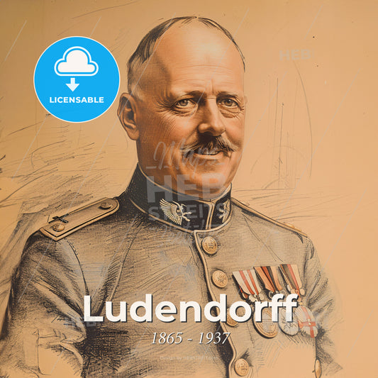 Ludendorff, 1865 - 1937, German General - A Man In Military Uniform With Medals Print Template