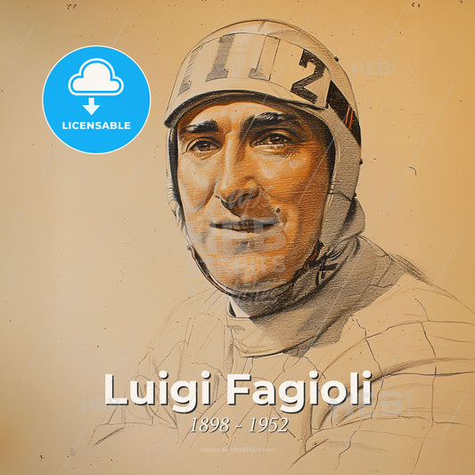 Luigi Fagioli, 1898 - 1952, Italian racing driver - A Drawing Of A Man Wearing A Helmet Print Template