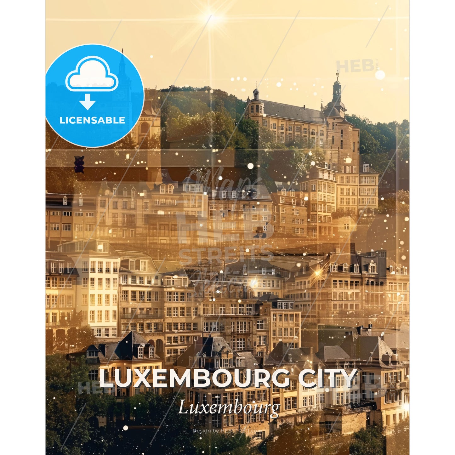 Luxembourg's Iconic Architecture Brilliance - A city with many buildings - Square format print template