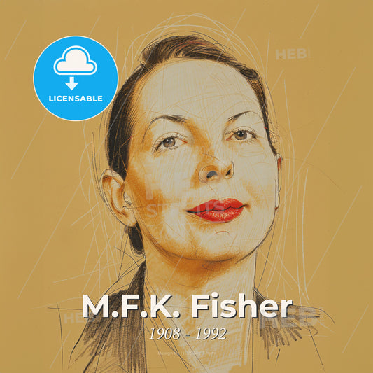 M.F.K. Fisher, 1908 - 1992, American food writer - A Drawing Of A Woman Print Template