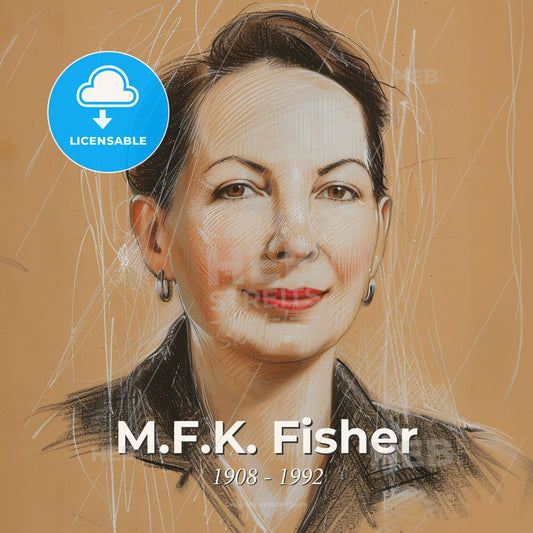 M.F.K. Fisher, 1908 - 1992, American food writer - A Drawing Of A Woman Print Template