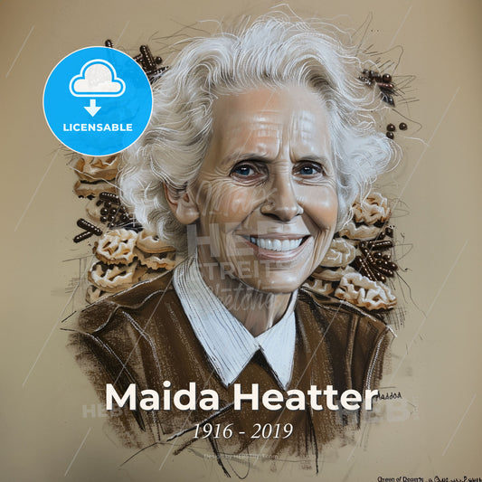 Maida Heatter, 1916 - 2019, American baker and cookbook author - A Painting Of A Woman Print Template