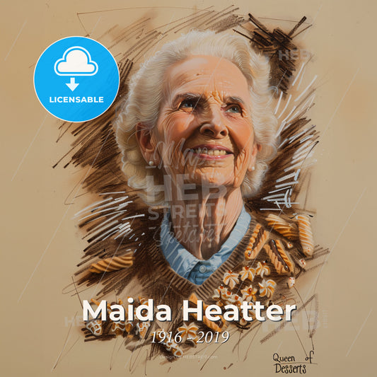 Maida Heatter, 1916 - 2019, American baker and cookbook author - A Painting Of An Old Woman Print Template