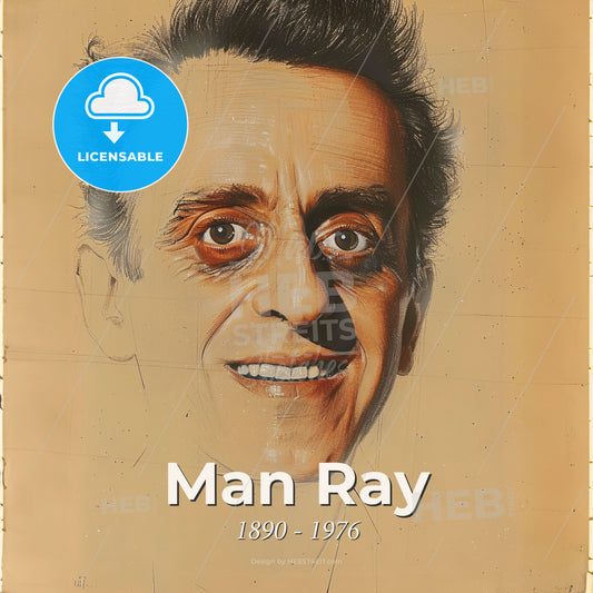 Man Ray, 1890 - 1976, American visual artist - A Drawing Of A Man Print Template