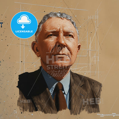 Marcel Breuer, 1902 - 1981, Hungarian-American architect - A Man In A Suit And Tie