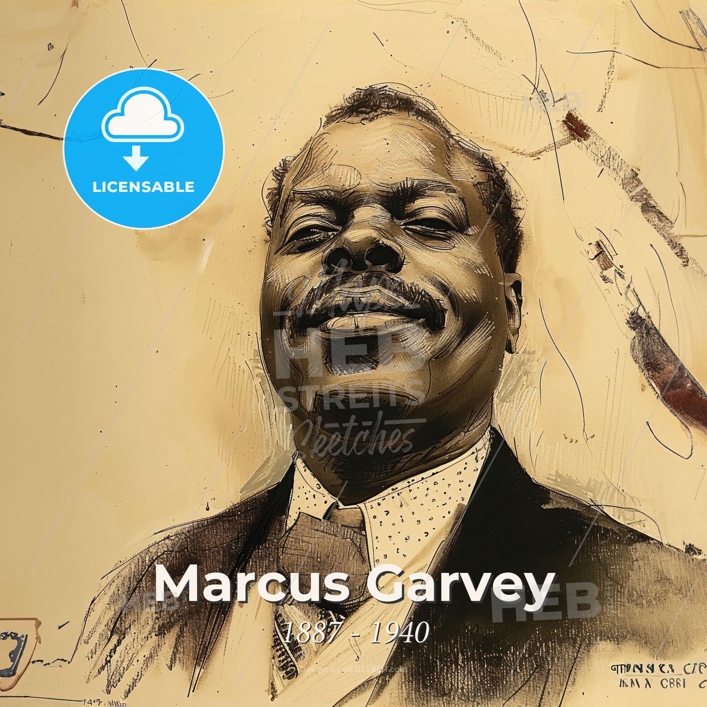 Marcus Garvey, 1887 - 1940, Jamaican political leader - A Man In A Suit And Tie Print Template