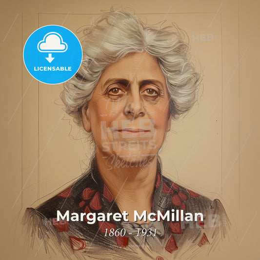 Margaret McMillan, 1860 - 1931, British educator - A Woman With White Hair Print Template
