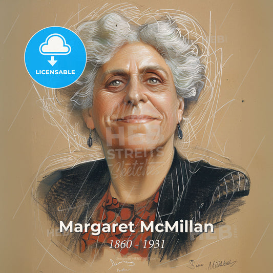 Margaret McMillan, 1860 - 1931, British educator - A Woman With White Hair Print Template