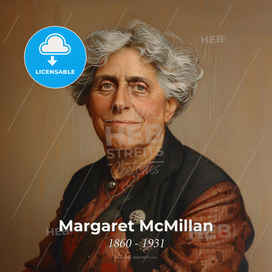 Margaret McMillan, 1860 - 1931, British educator - A Woman With Grey Hair Print Template