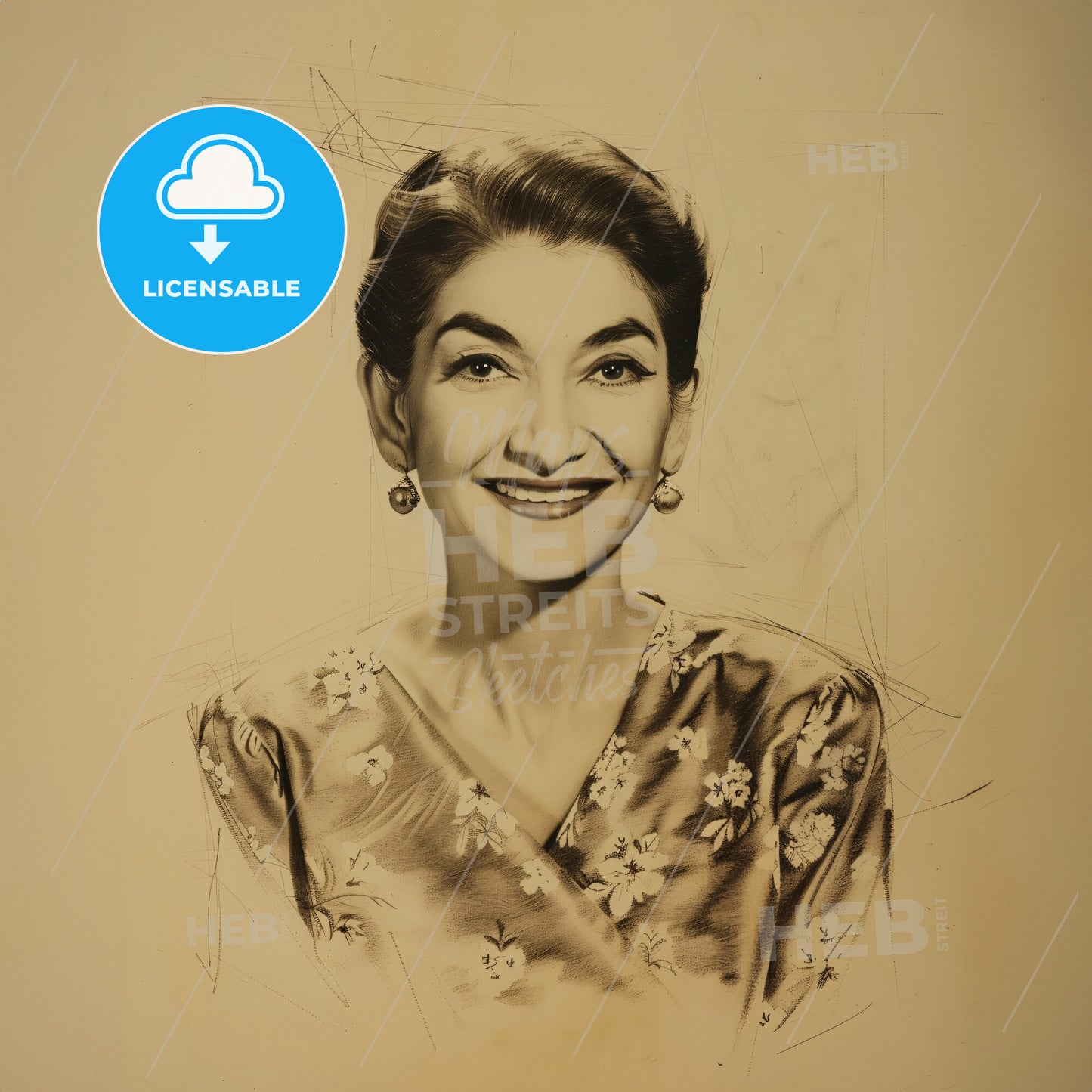 Maria Callas, 1923 - 1977, Greek-American opera singer - A Woman Smiling At The Camera