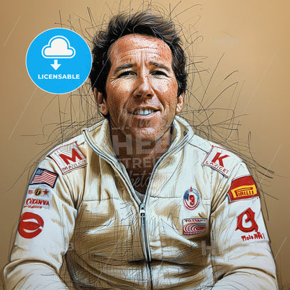 Mario Andretti, Born: 1940, American racing driver - A Man In A White Jacket