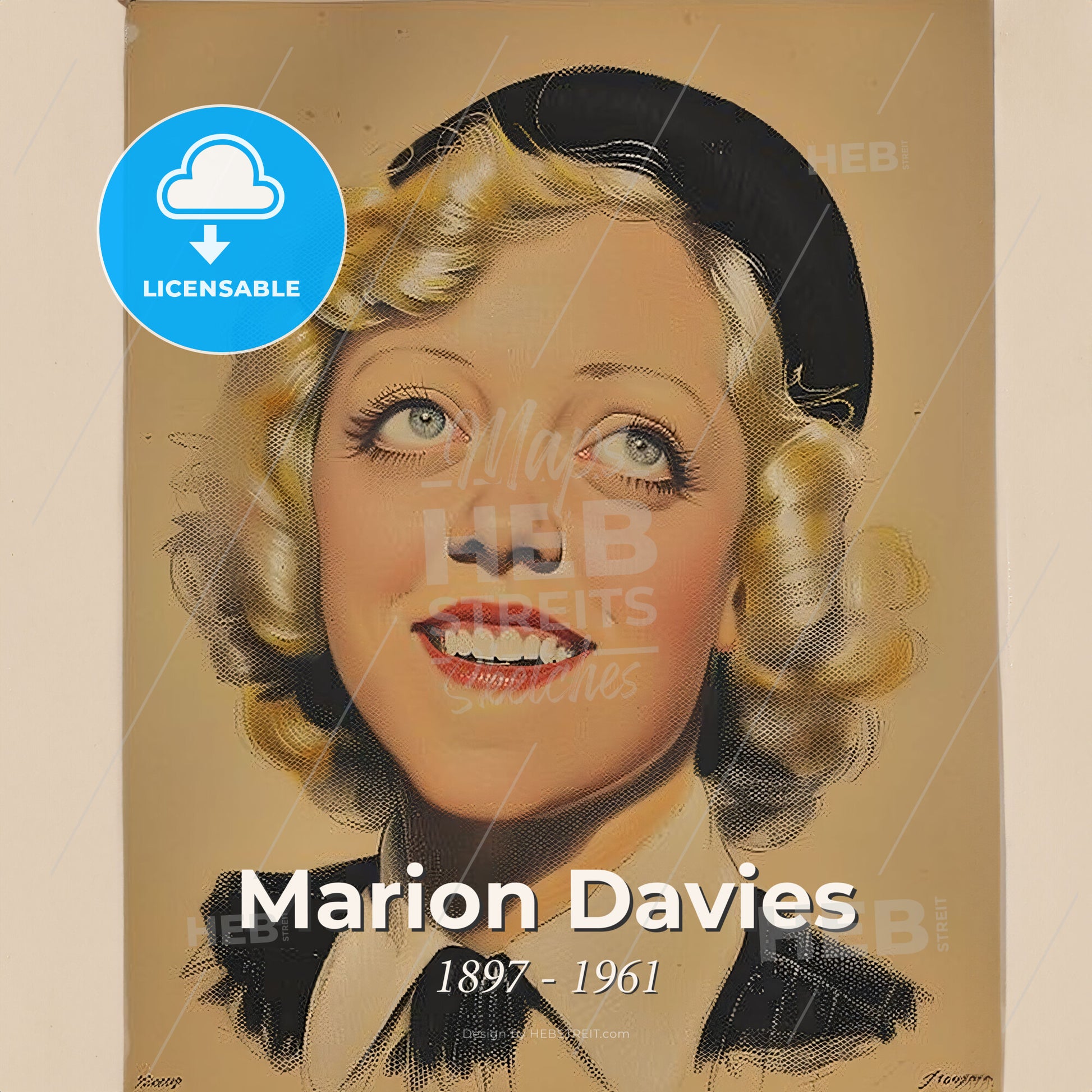 Marion Davies, 1897 - 1961, American actress - A Painting Of A Woman Print Template