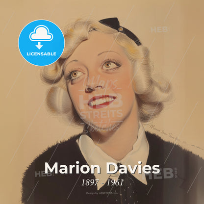 Marion Davies, 1897 - 1961, American actress - A Woman With Blonde Hair And A Black Hat Print Template