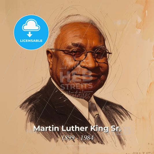 Martin Luther King Sr., 1899 - 1984, American pastor - A Man In A Suit And Tie Print Template