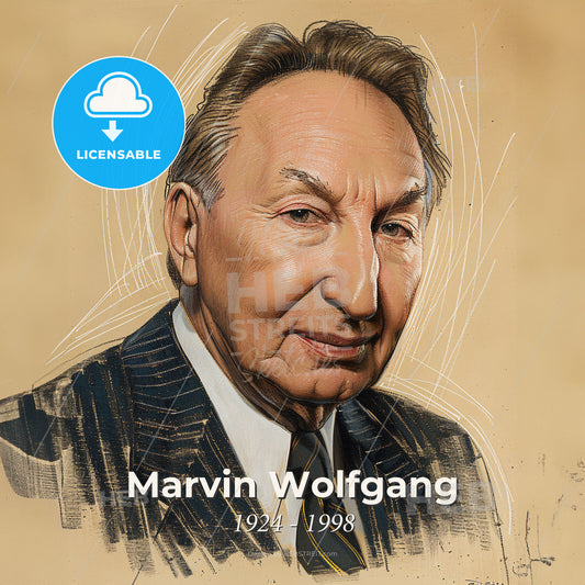 Marvin Wolfgang, 1924 - 1998, American criminologist - A Man In A Suit And Tie Print Template