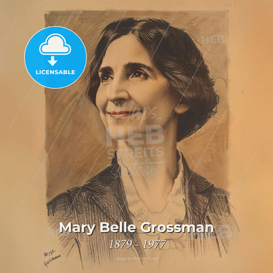 Mary Belle Grossman, 1879 - 1977, American lawyer - A Drawing Of A Woman Print Template