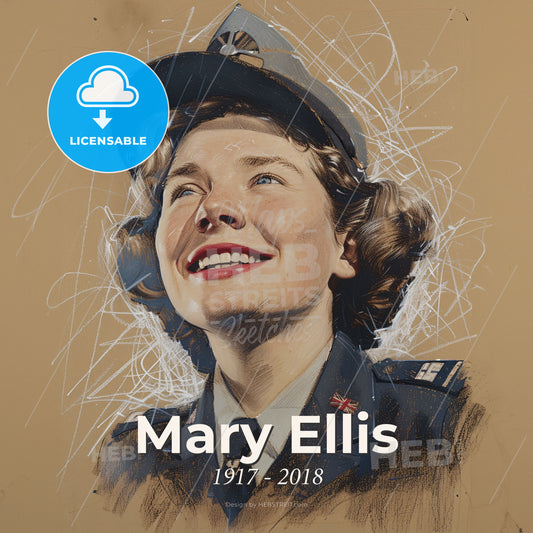 Mary Ellis, 1917 - 2018, British pilot - A Woman In A Uniform Print Template