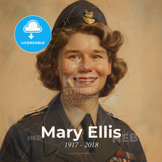 Mary Ellis, 1917 - 2018, British pilot - A Woman In A Uniform Print Template