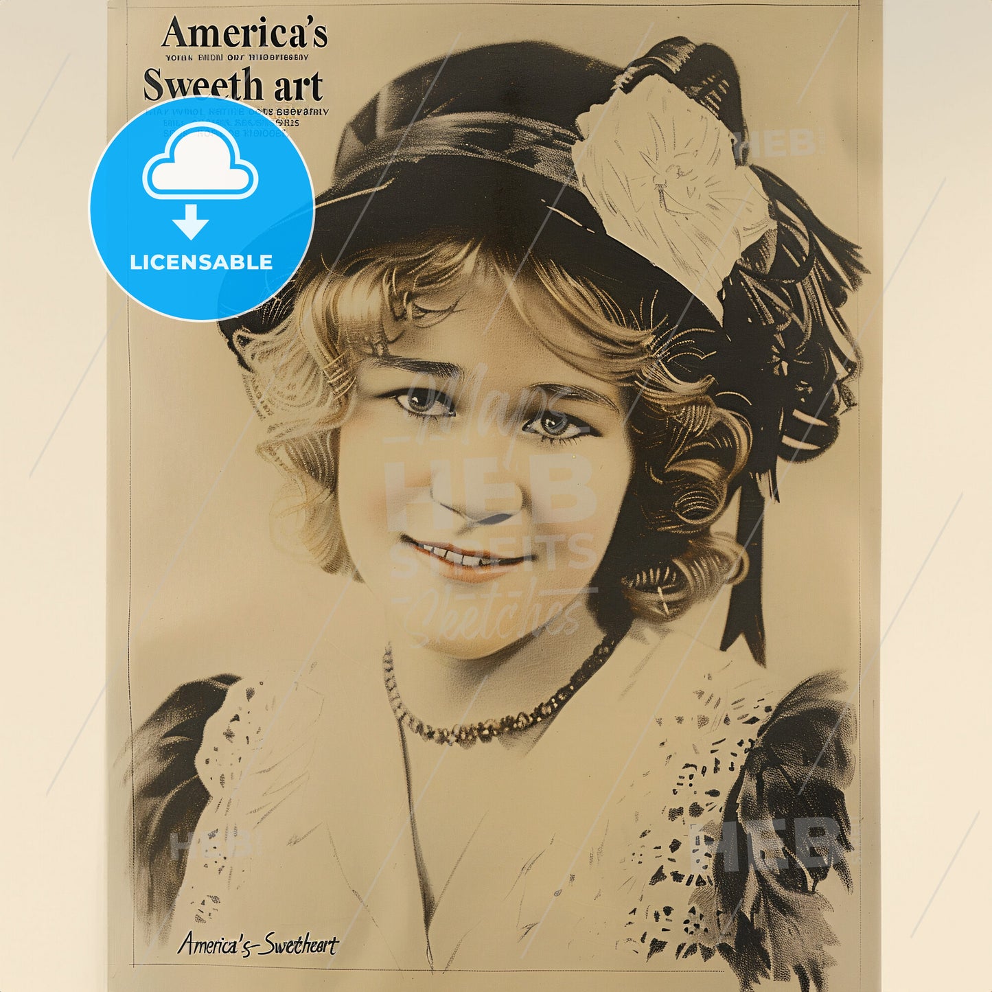 Mary Pickford, 1892 - 1979, Canadian-American actress - A Woman Wearing A Hat