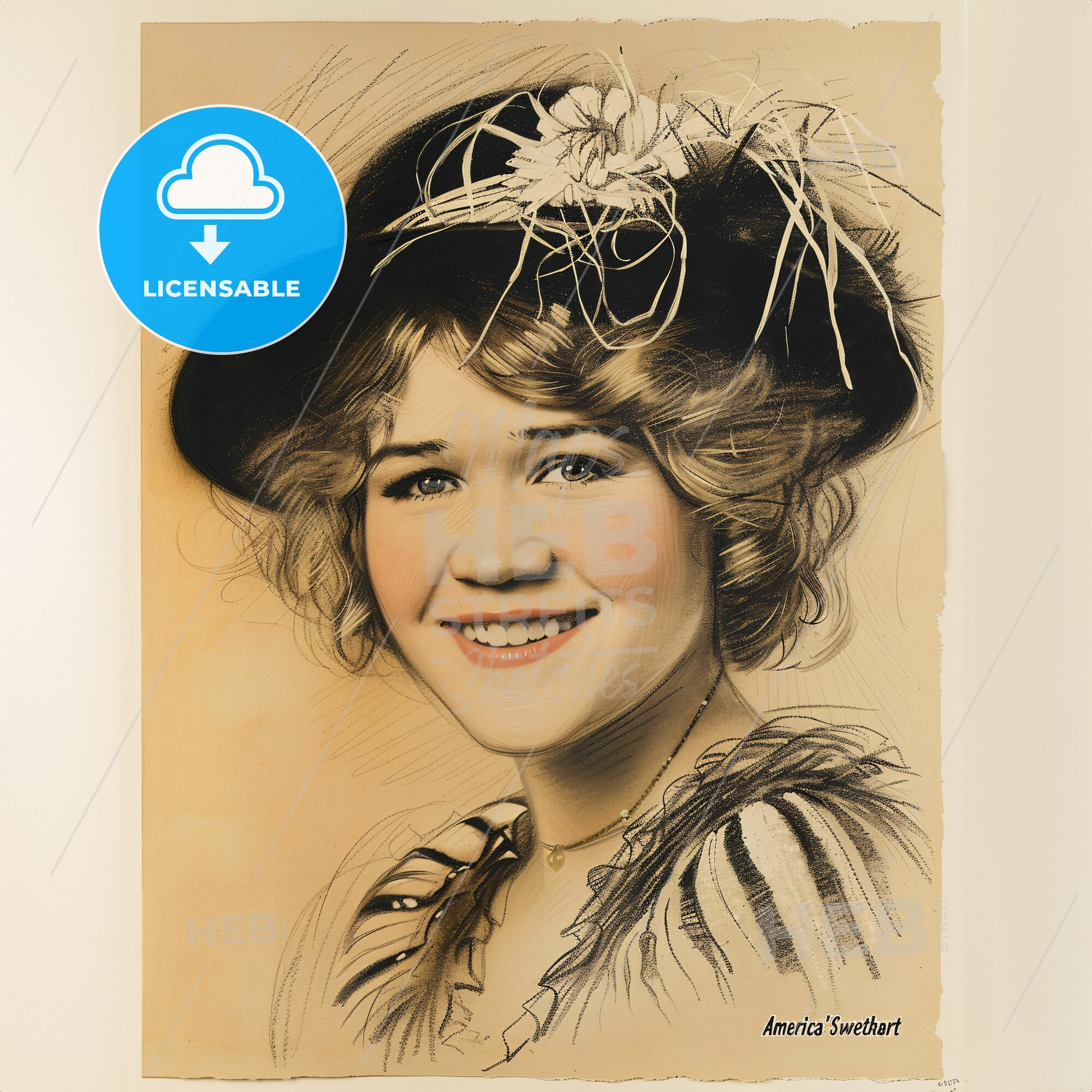 Mary Pickford, 1892 - 1979, Canadian-American actress - A Woman Wearing A Hat