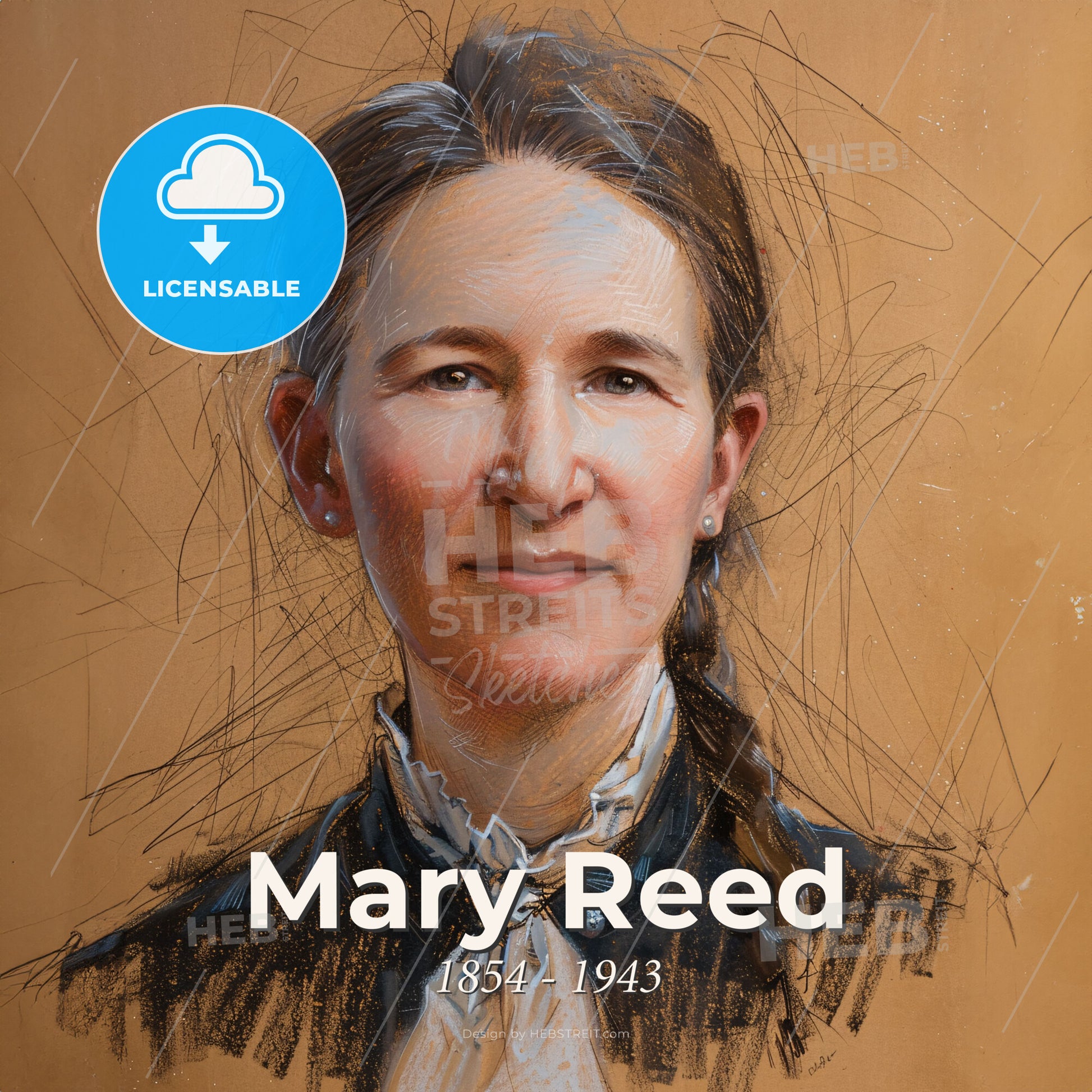 Mary Reed, 1854 - 1943, American missionary - A Drawing Of A Woman Print Template