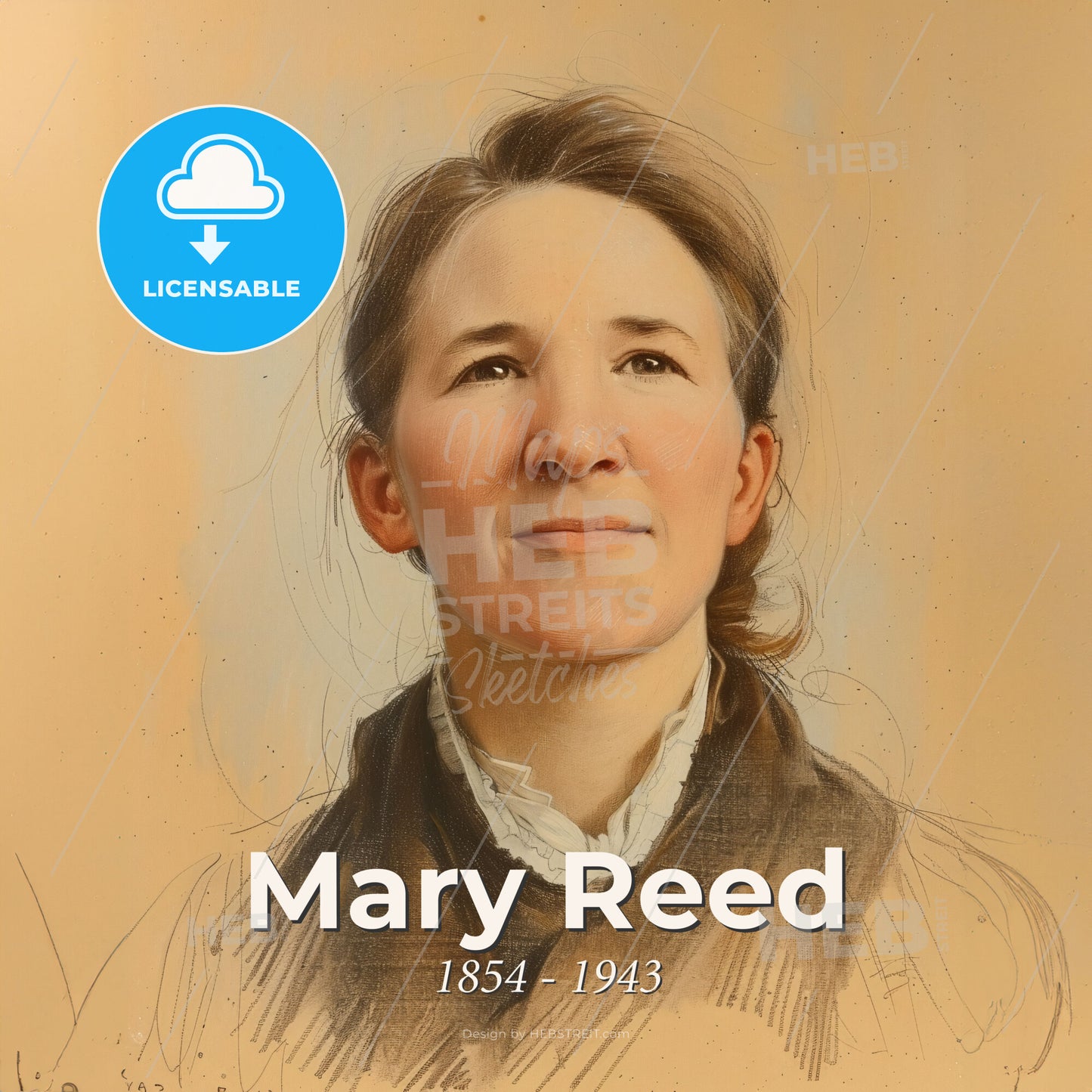 Mary Reed, 1854 - 1943, American missionary - A Woman With Brown Hair And A White Shirt Print Template