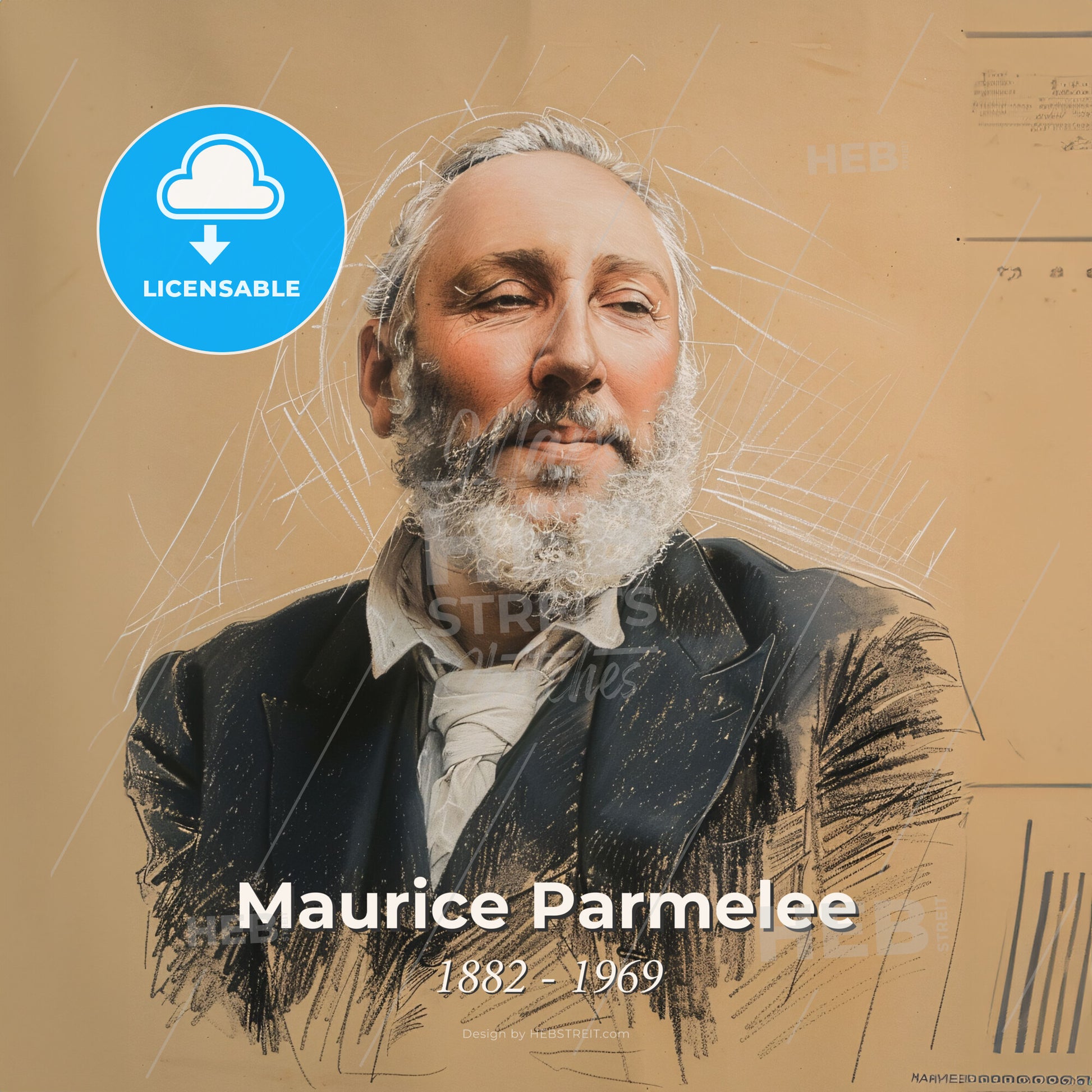 Maurice Parmelee, 1882 - 1969, American criminologist - A Man With A Beard Print Template