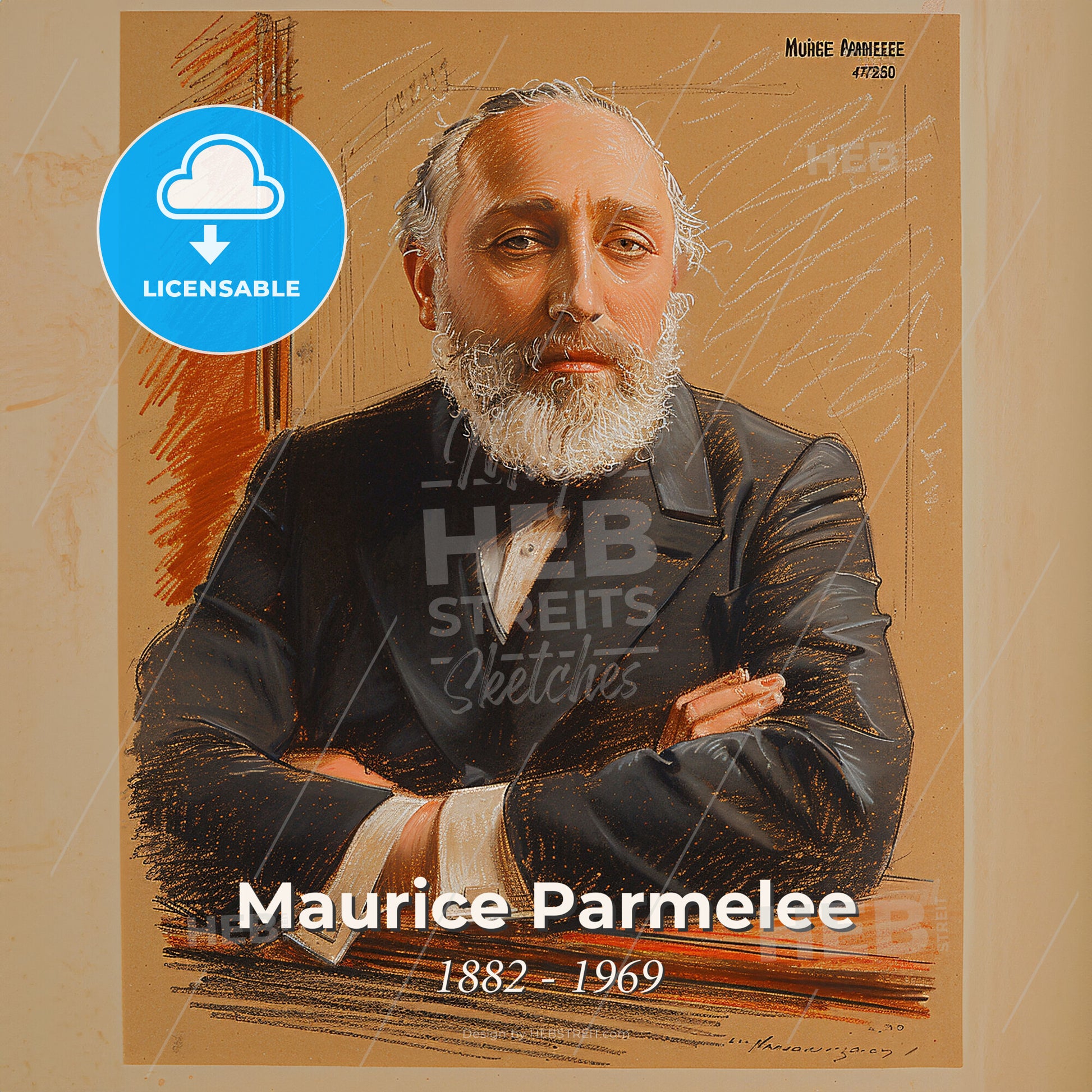 Maurice Parmelee, 1882 - 1969, American criminologist - A Man With A Beard Print Template