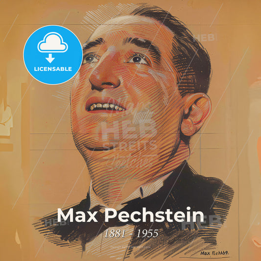 Max Pechstein, 1881 - 1955, German painter and printmaker - A Drawing Of A Man Print Template