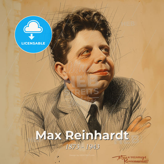 Max Reinhardt, 1873 - 1943, Austrian-born theatre director - A Drawing Of A Man Print Template