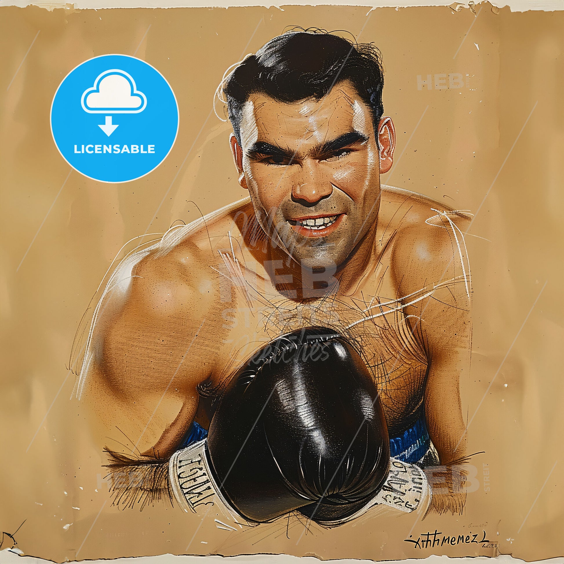 Max Schmeling, 1905 - 2005, German heavyweight boxer - A Man Wearing Boxing Gloves