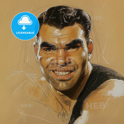 Max Schmeling, 1905 - 2005, German heavyweight boxer - A Man Smiling With Black Hair
