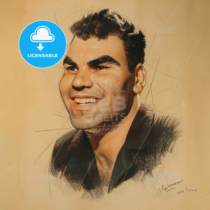Max Schmeling, 1905 - 2005, German heavyweight boxer - A Man Smiling With A Black Shirt