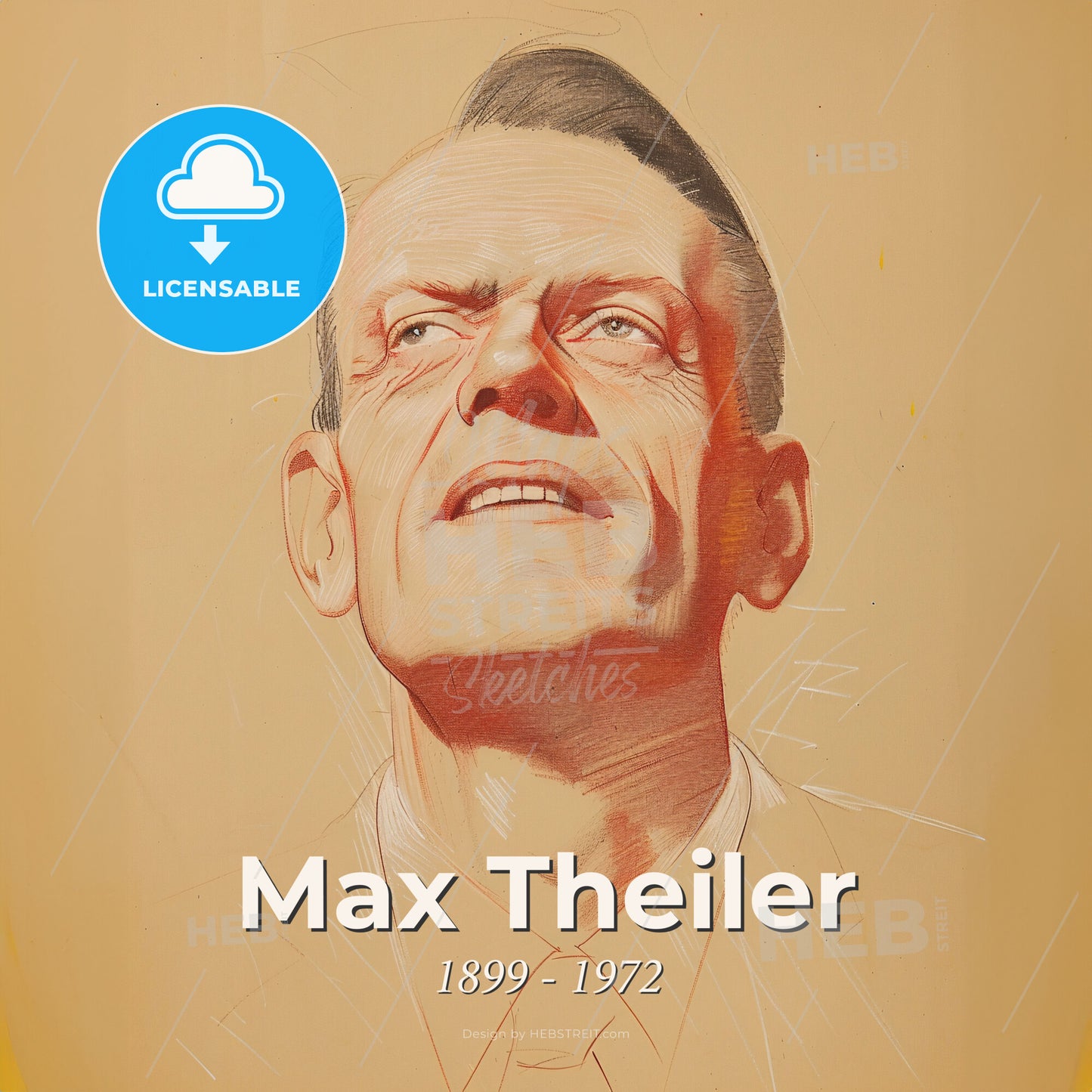 Max Theiler, 1899 - 1972, South African-American virologist - A Drawing Of A Man Print Template