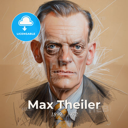 Max Theiler, 1899 - 1972, South African-American virologist - A Man With A Tie Print Template