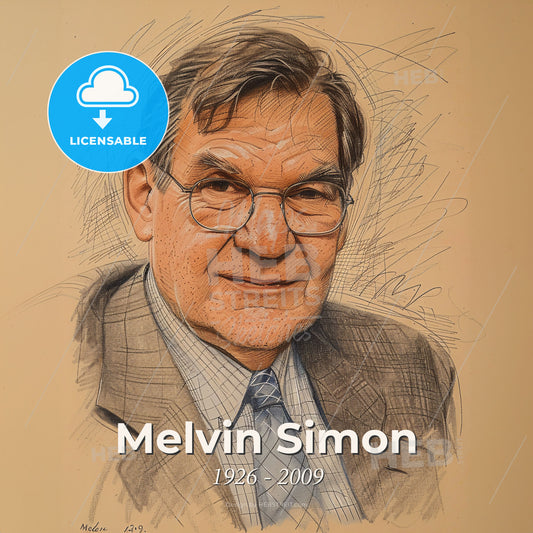 Melvin Simon, 1926 - 2009, American real estate developer - A Man Wearing Glasses And A Suit Print Template
