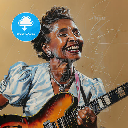 Memphis Minnie, 1897 - 1973, American blues guitarist - A Woman Holding A Guitar