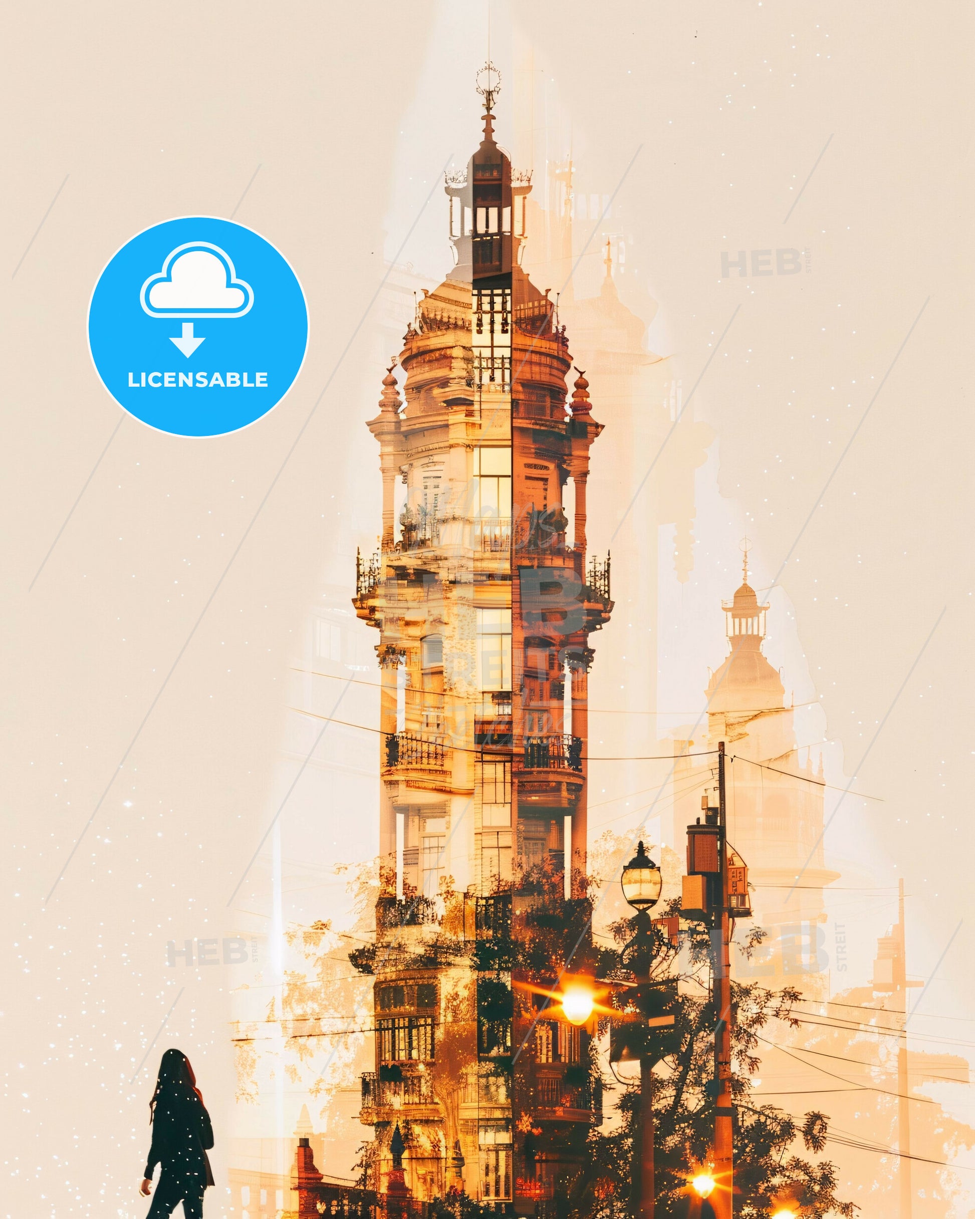 Mendoza City Skyline Double Exposure Art Poster - A double exposure of a building