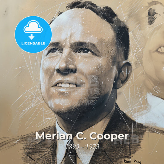 Merian C. Cooper, 1893 - 1973, American explorer and filmmaker - A Drawing Of A Man Print Template