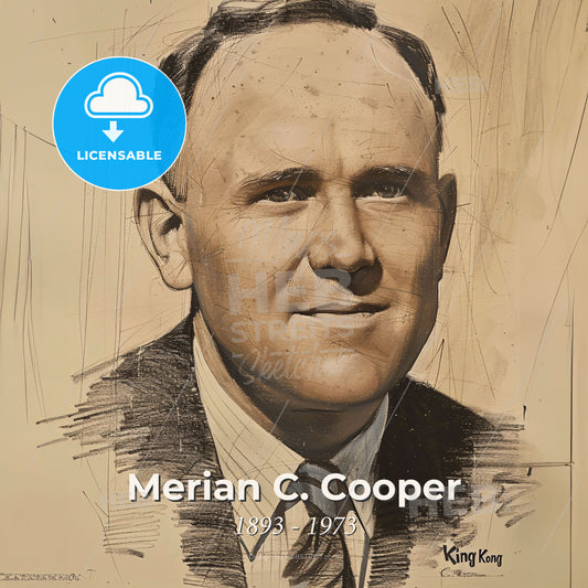 Merian C. Cooper, 1893 - 1973, American explorer and filmmaker - A Drawing Of A Man Print Template
